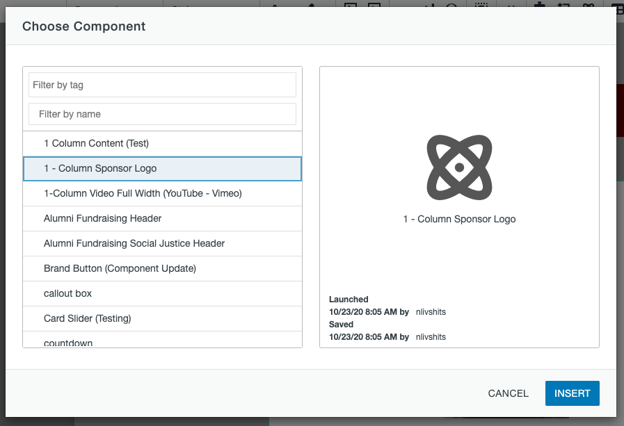 selecting 1 - column sponsor logo component