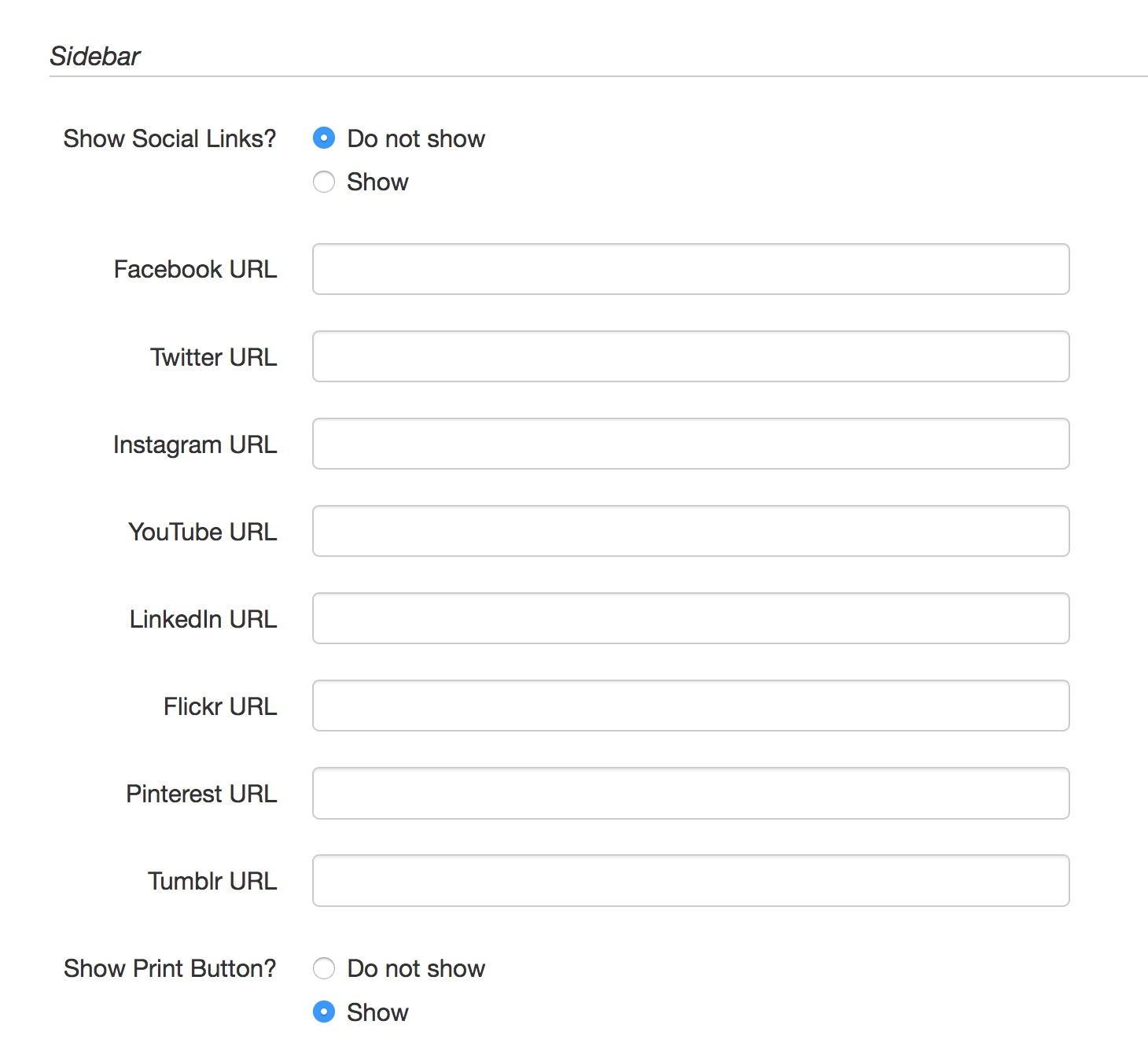 social media configuration