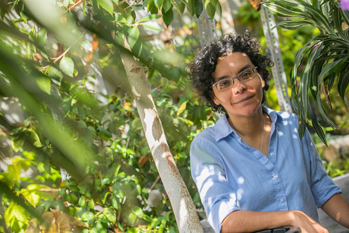 Liliana Dávalos and tree