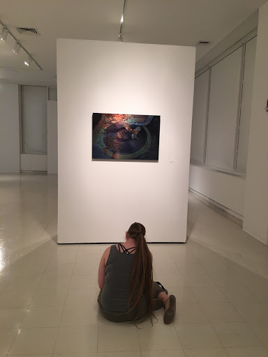 student in gallery