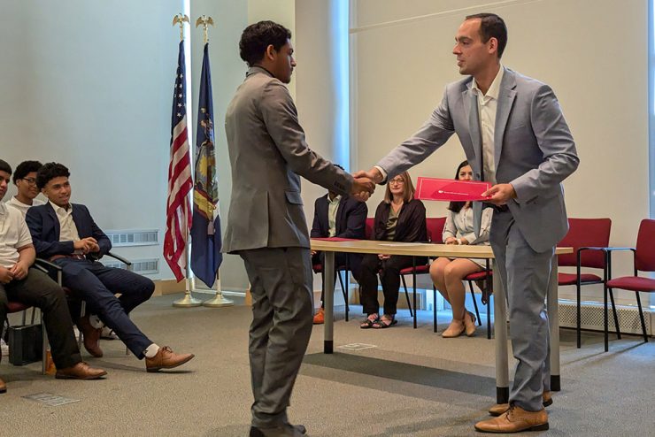 Student accepts Taste of the Trades certificate