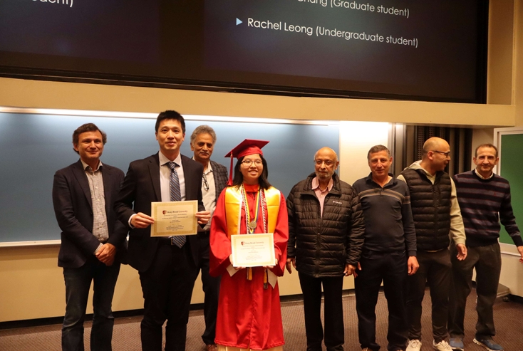 Awardees flanked by attending ECE faculty