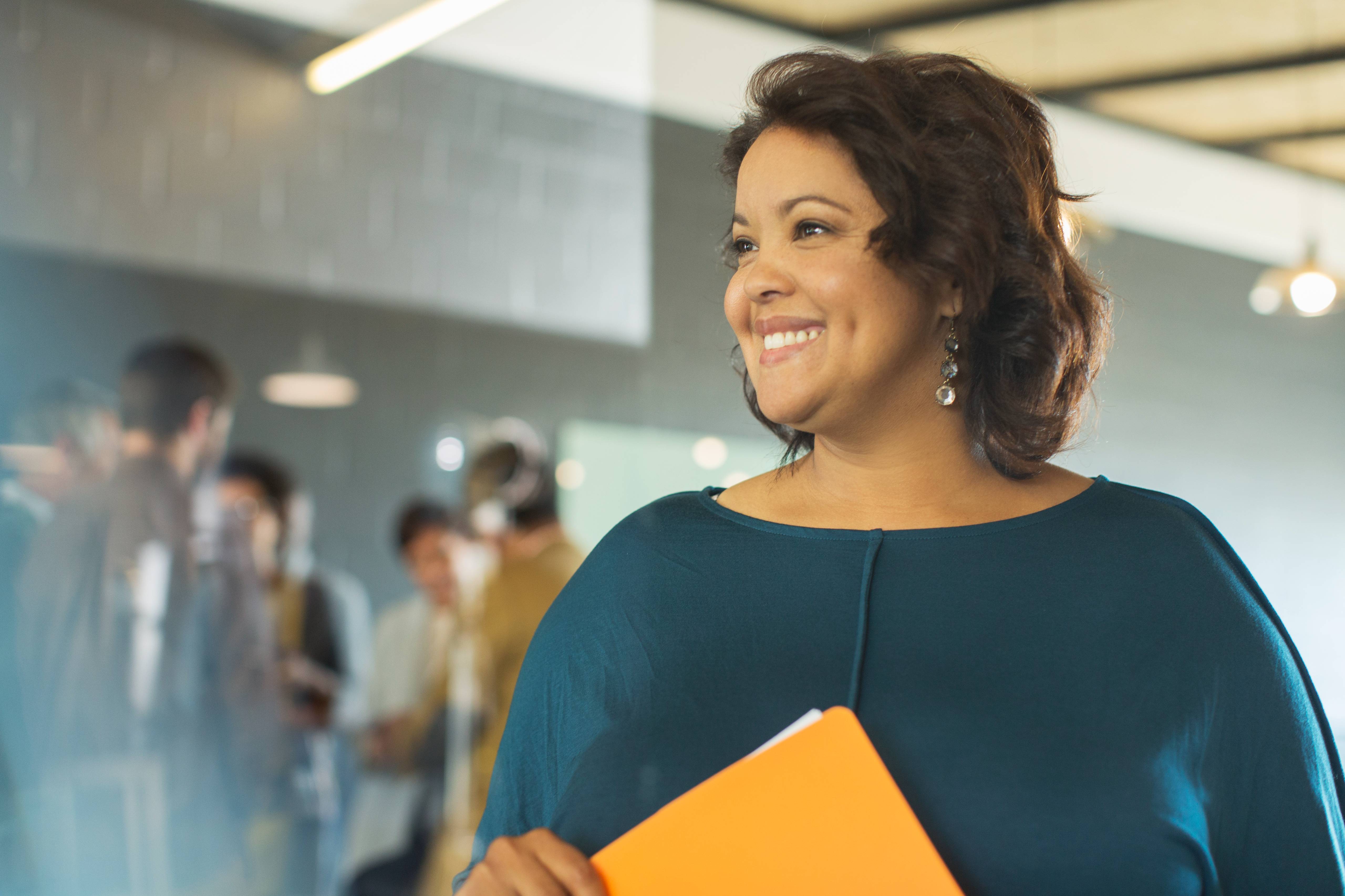 Smiling woman at a workplace