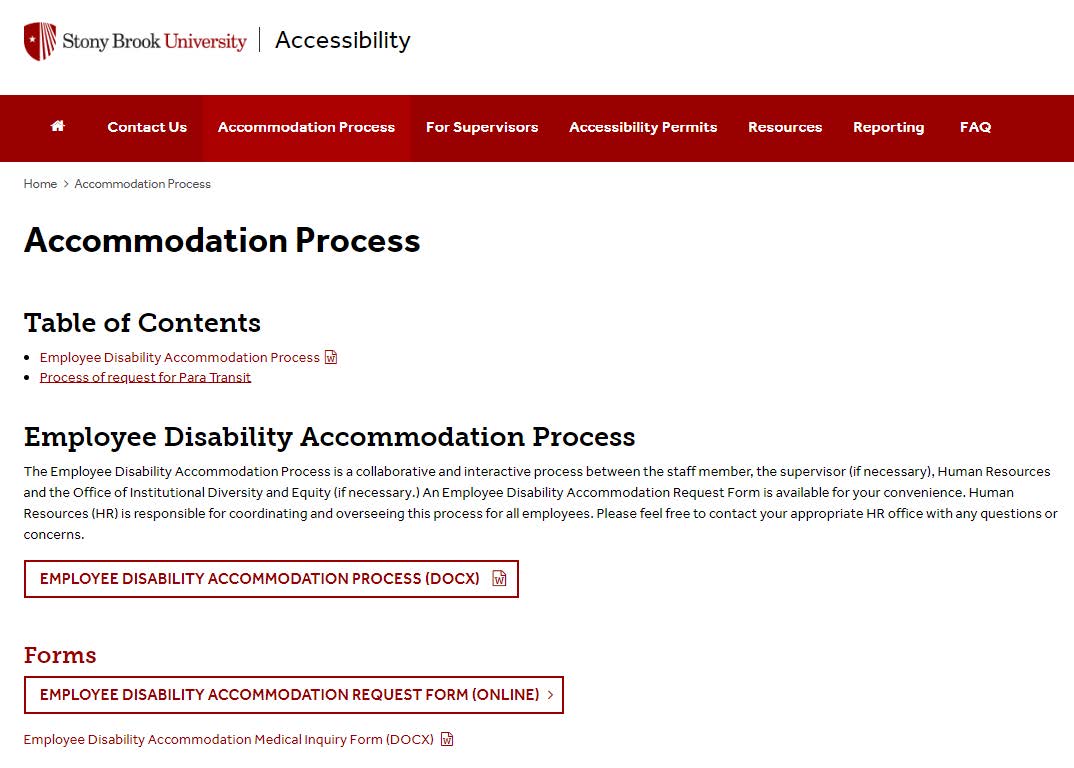 Accommodation Process Screenshot