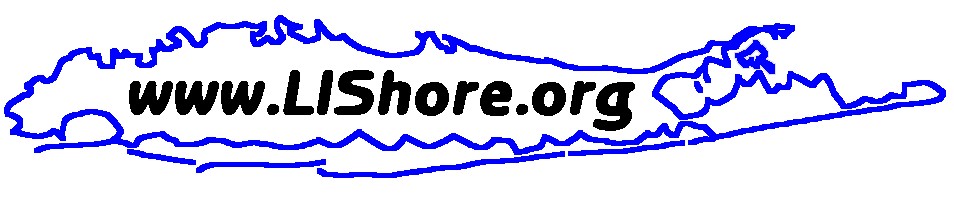 LI Shore Logo with title stretching across outline of Long Island