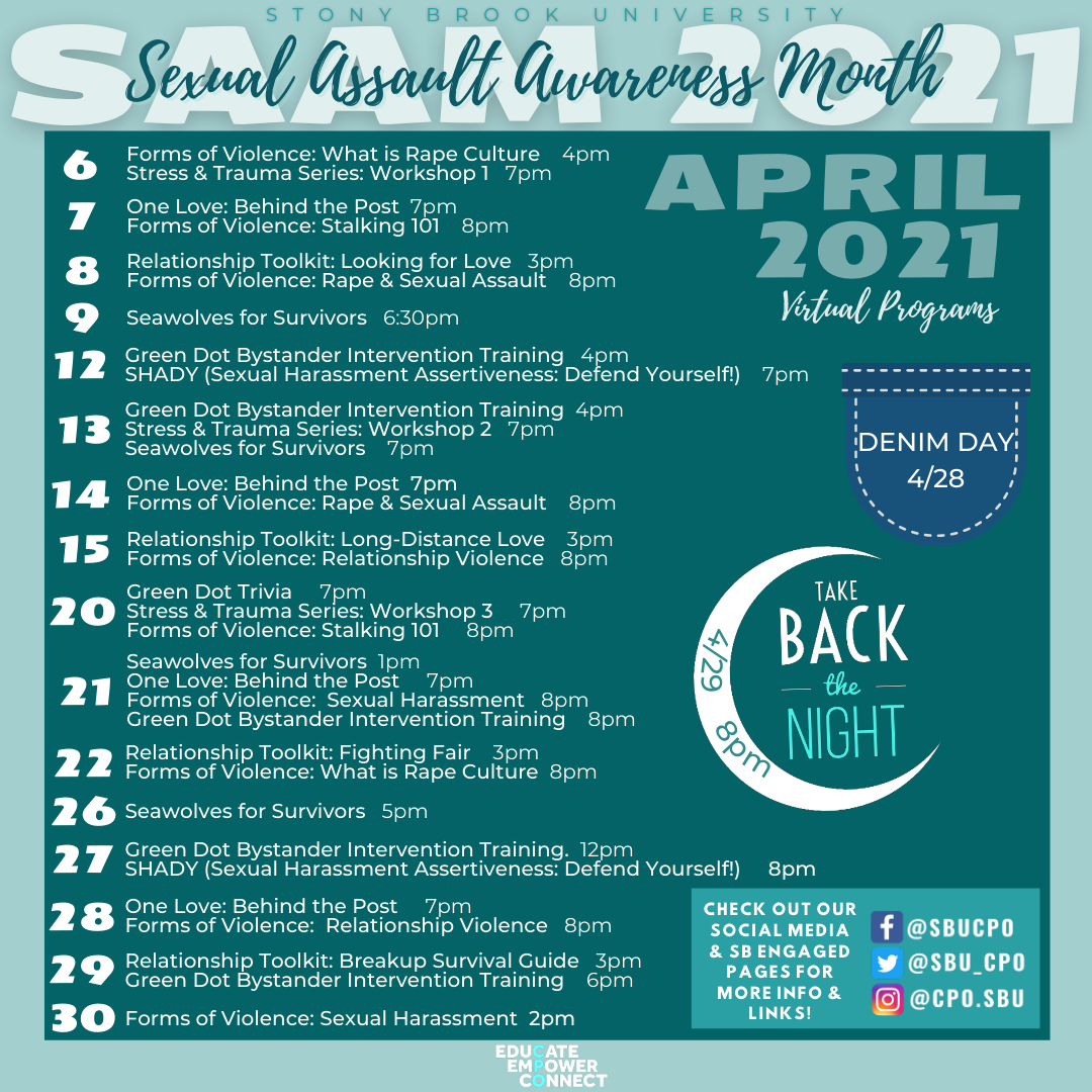 Sexual Assault Awareness Month Calendar