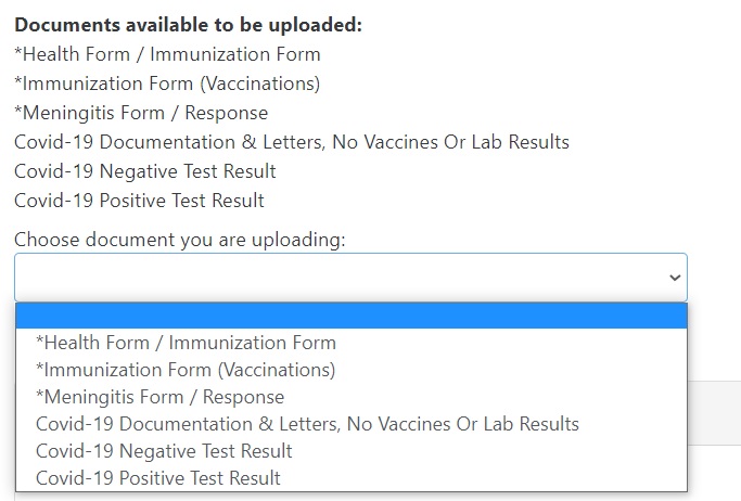 upload immunization forms