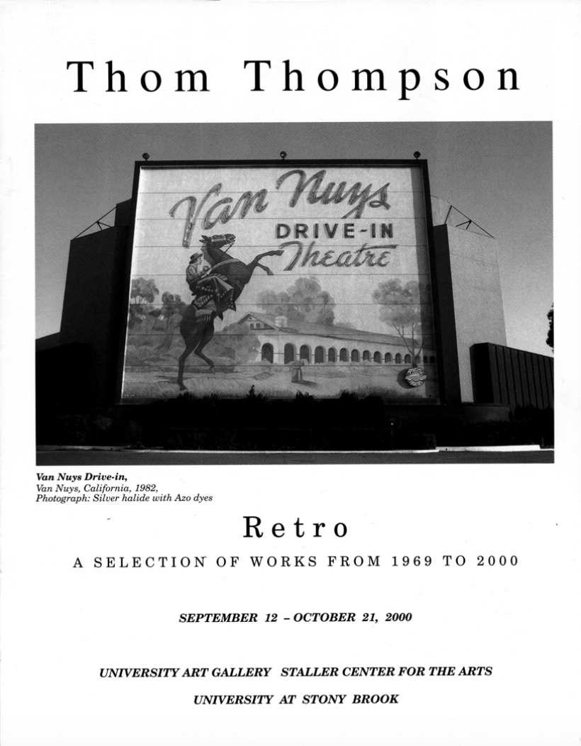 Thom Thompson: Retro: A Selection of Works from 1969 to 2000 September 12–October 21, 2000  Exhibition Catalog