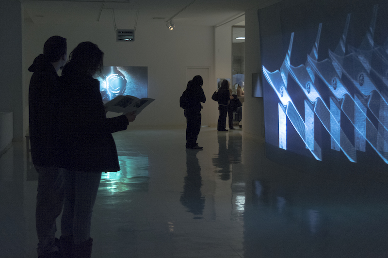 MFA Thesis Exhibition 2015. Video installations by Catherine Katsafouros. Photo by Maggie Cai.